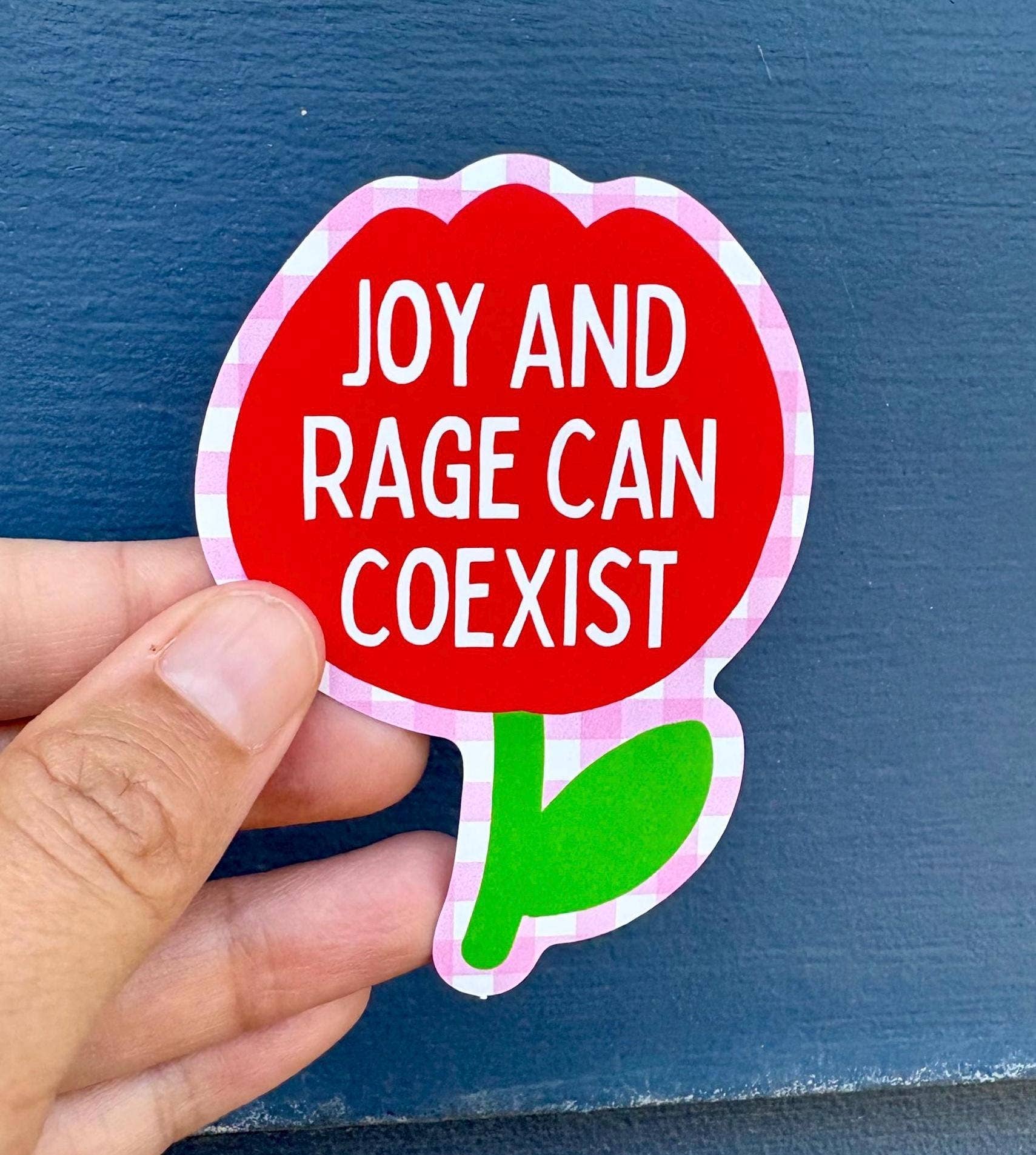 Joy and Rage Can Coexist Flower Waterproof Sticker - homesewn
