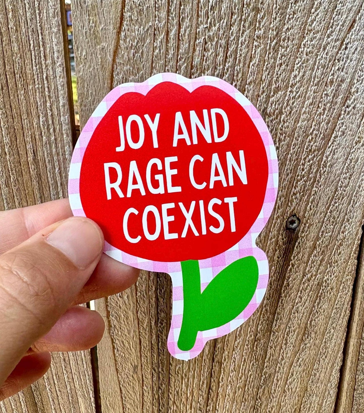 Joy and Rage Can Coexist Flower Waterproof Sticker - homesewn