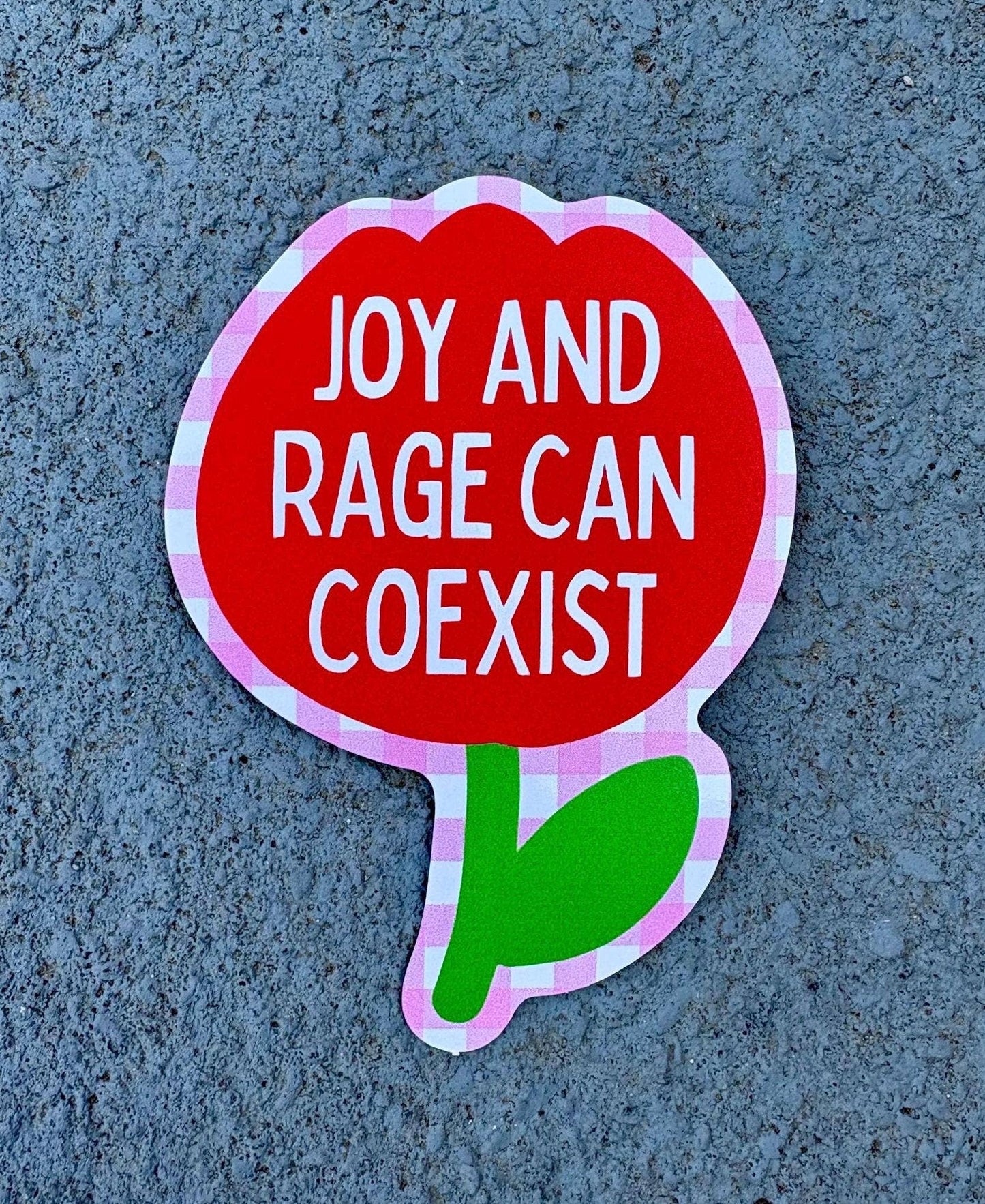 Joy and Rage Can Coexist Flower Waterproof Sticker - homesewn
