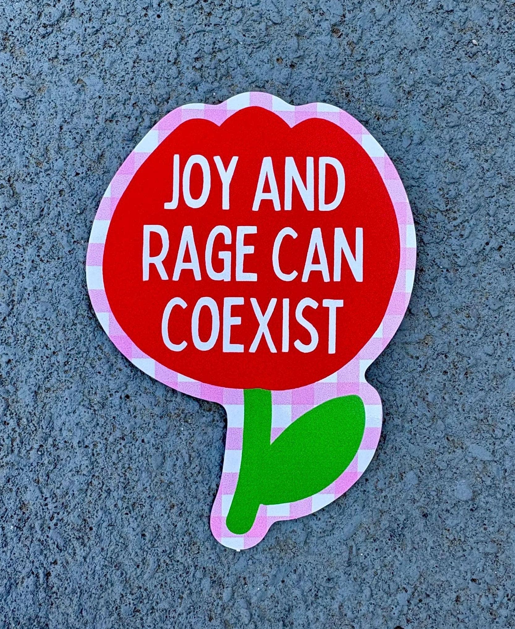 Joy and Rage Can Coexist Flower Waterproof Sticker - homesewn