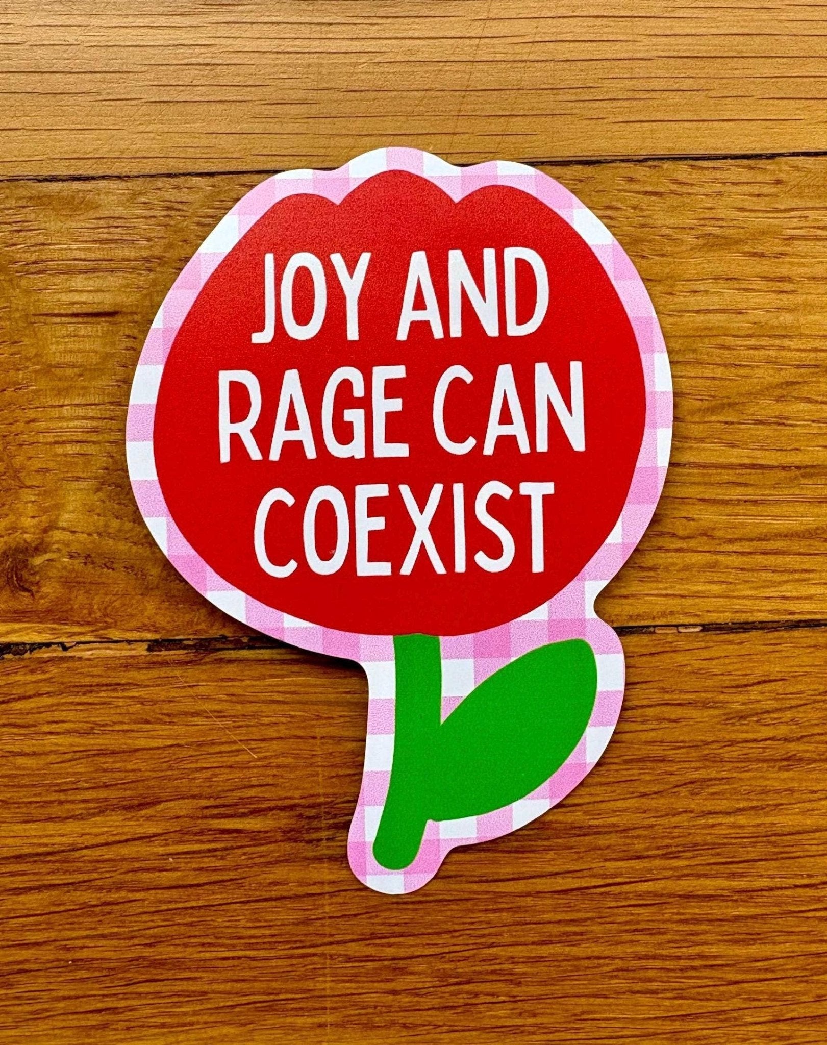 Joy and Rage Can Coexist Flower Waterproof Sticker - homesewn