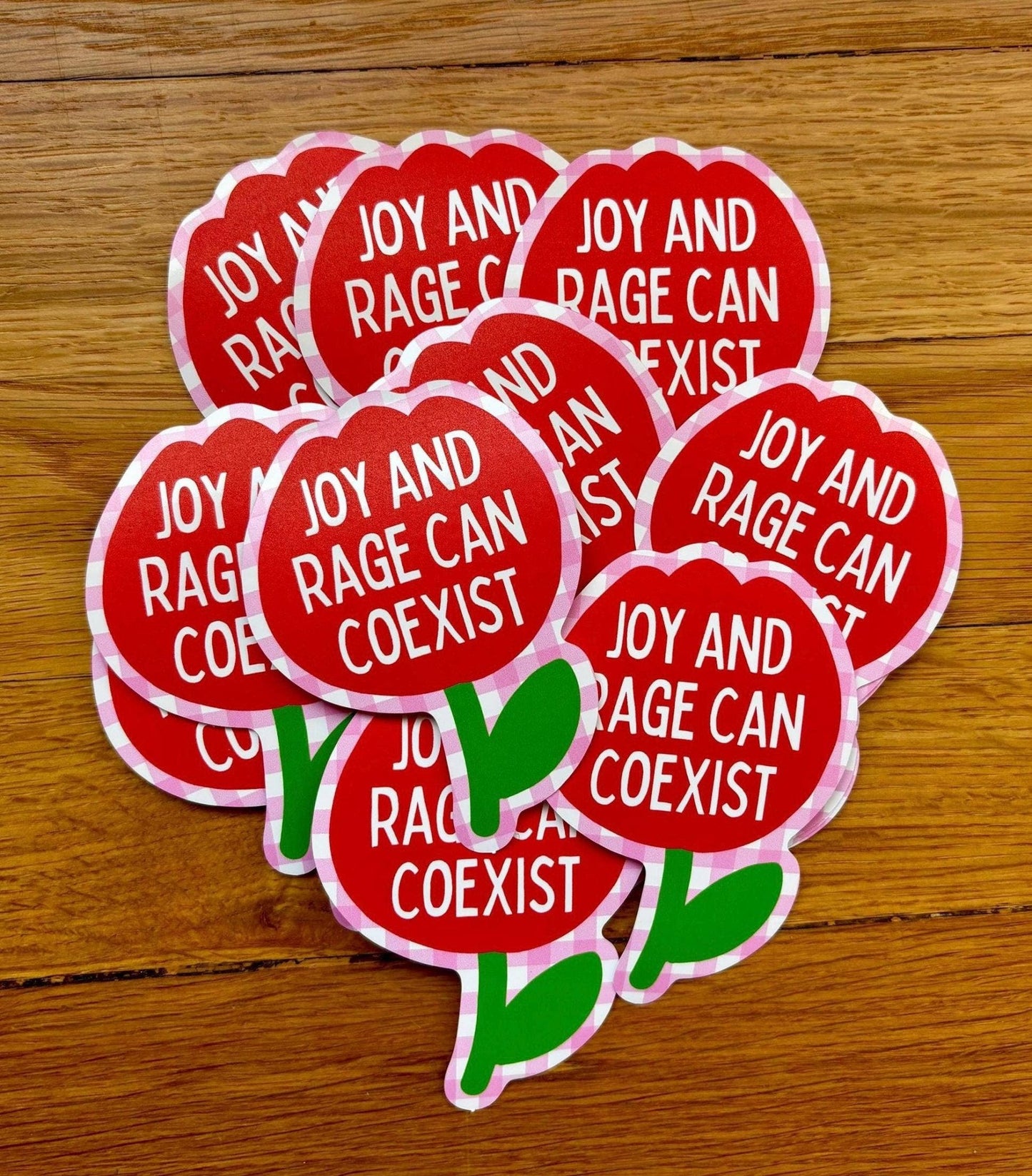 Joy and Rage Can Coexist Flower Waterproof Sticker - homesewn