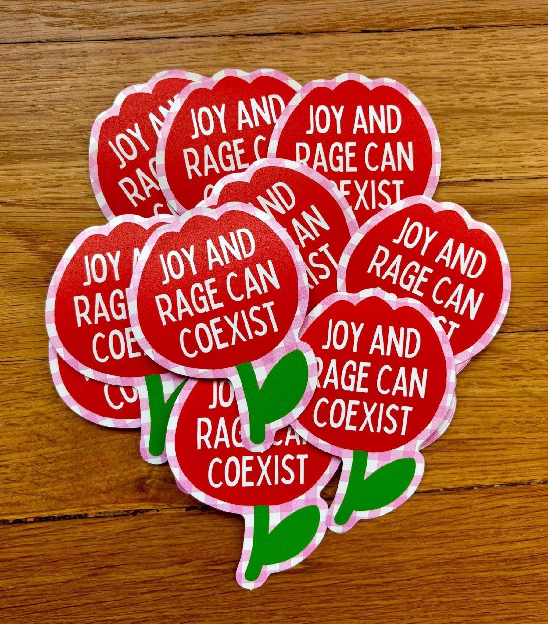 Joy and Rage Can Coexist Flower Waterproof Sticker - homesewn