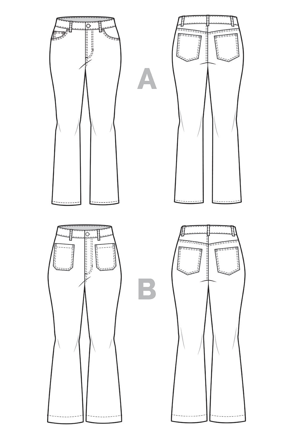 Jude Flare Jeans Pattern - PDF PATTERN - homesewn