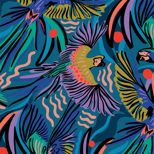 Jungle Birds - Wildscape Modal Rayon 55" Wide - homesewn