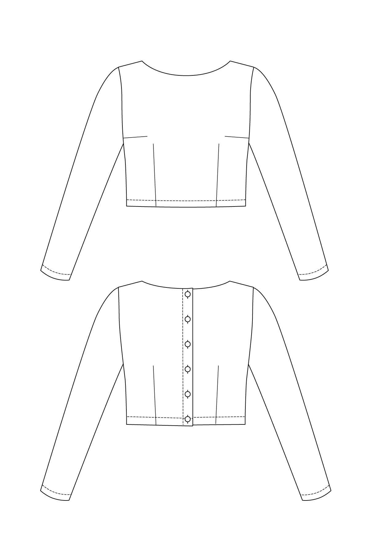 KANERVA button-back tee - PDF PATTERN - homesewn