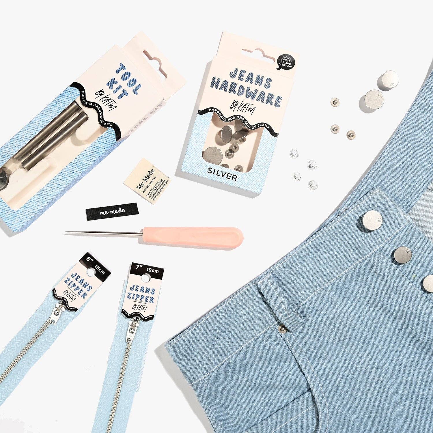 KATM Jeans Zipper | Light Blue - homesewn