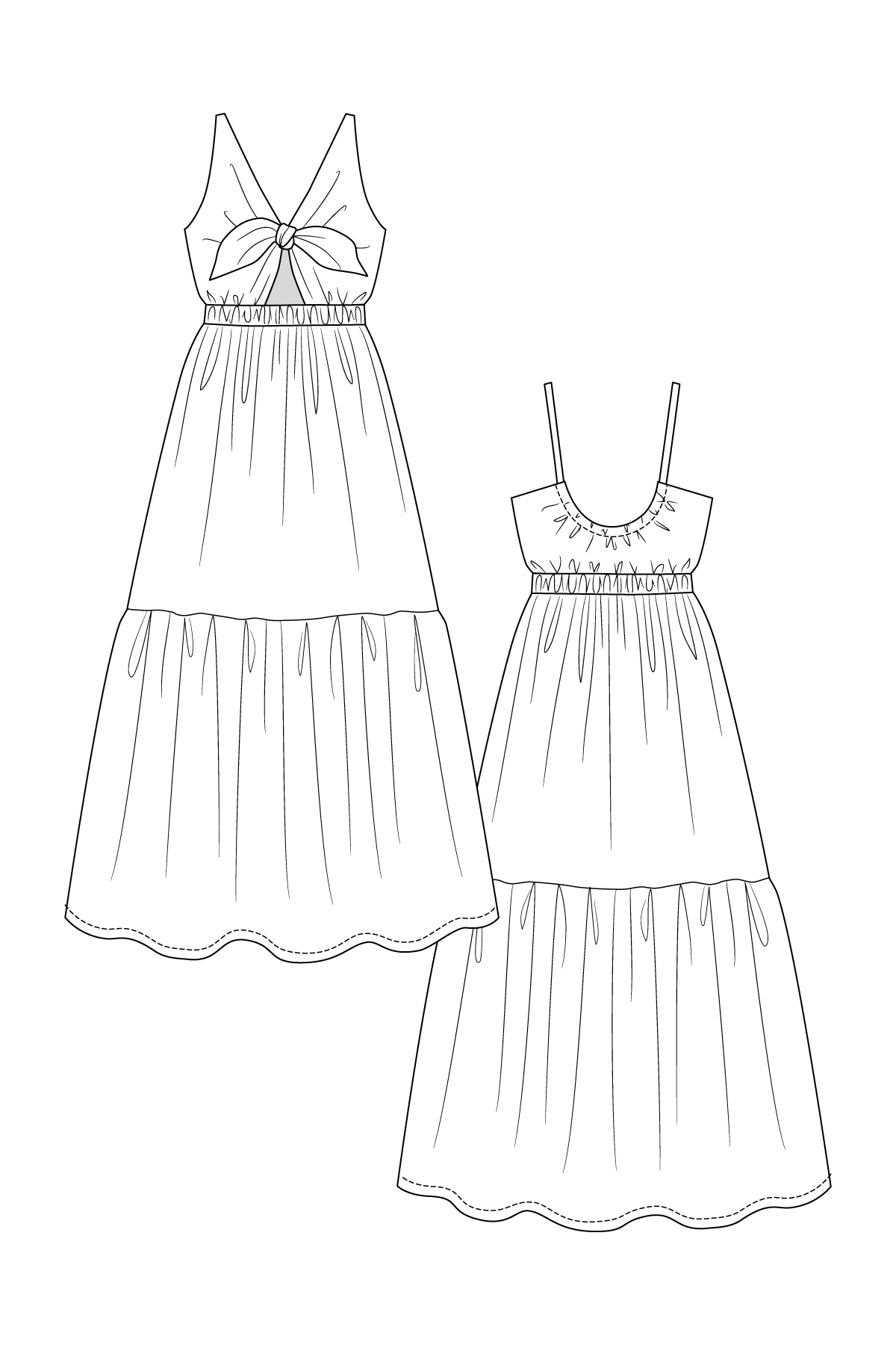 KERTTU knot dress & skirt - PDF PATTERN - homesewn
