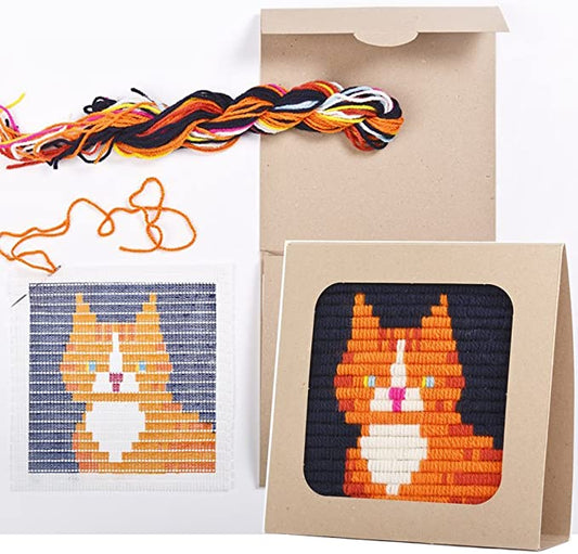 Kids Needlepoint Kit - Ginger Cat - homesewn