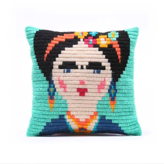 Kids Pillow Needlepoint Kit - Frida Kahlo - homesewn