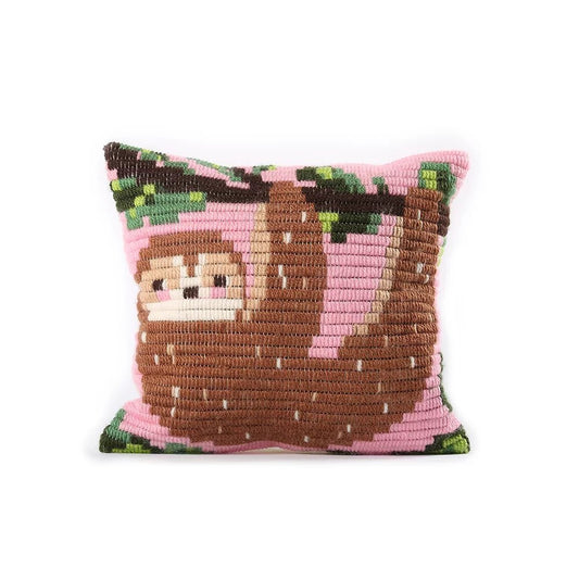 Kids Pillow Needlepoint Kit - Sloth - homesewn