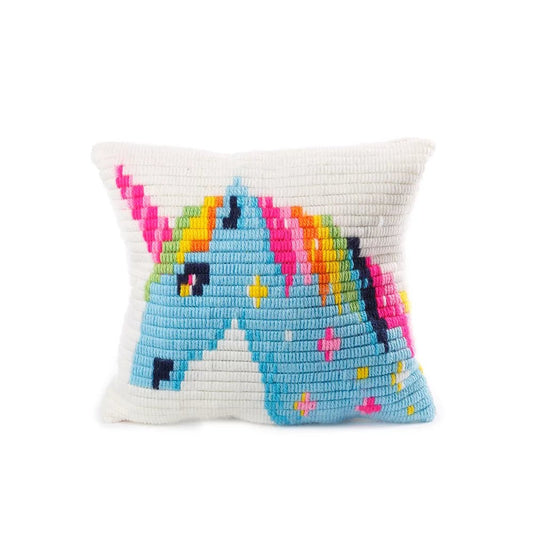 Kids Pillow Needlepoint Kit - Unicorn - homesewn