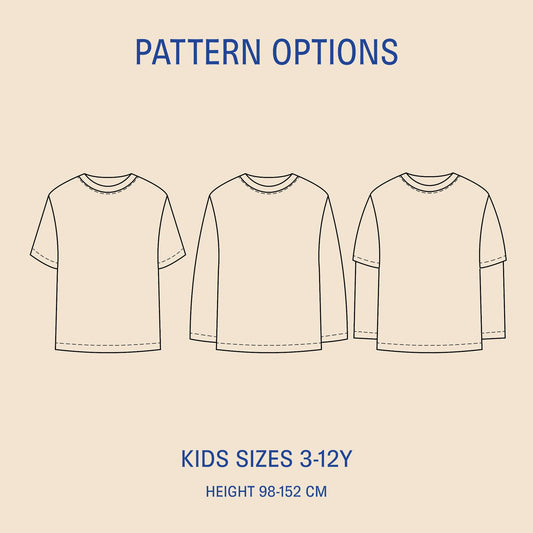 Kids T-shirt Sewing Pattern PDF DOWNLOAD - homesewn