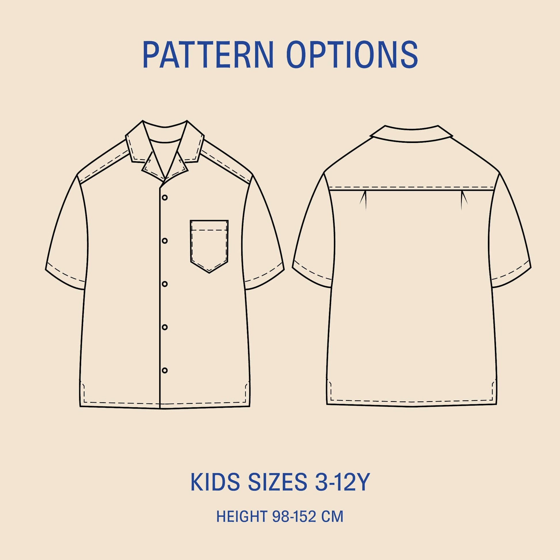 Kids Tropical Shirt sewing pattern - PDF DOWNLOAD - homesewn