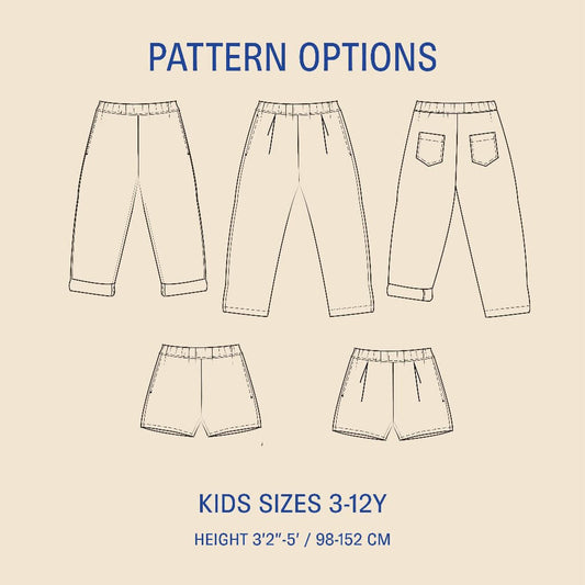 Kids' Volume Pants sewing pattern PDF DOWNLOAD - homesewn