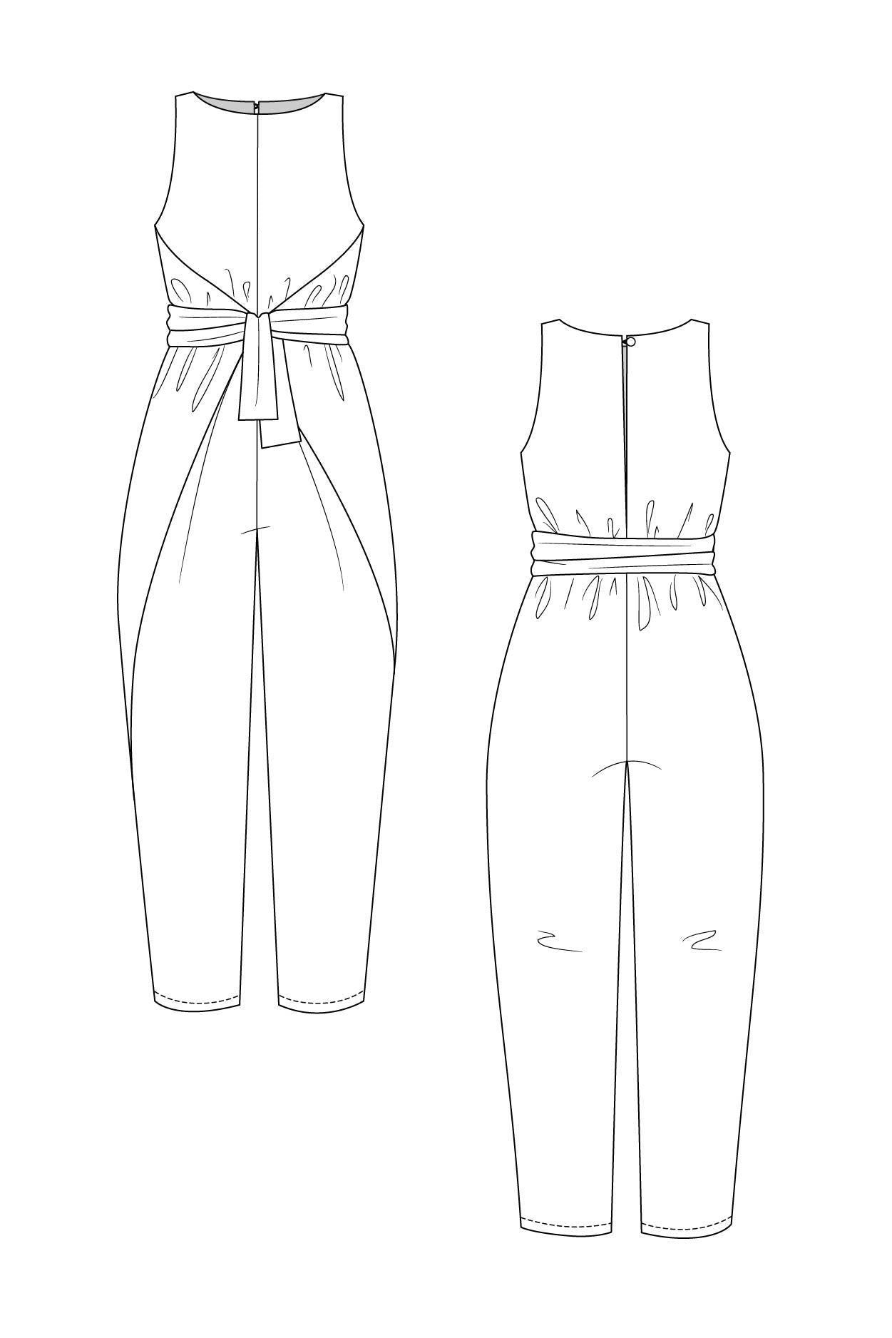 KIELO wrap dress & jumpsuit - PDF PATTERN - homesewn