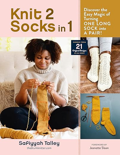 Knit 2 Socks in 1: Discover the Easy Magic of Turning One Long Sock into a Pair! Choose from 21 Original Designs - homesewn
