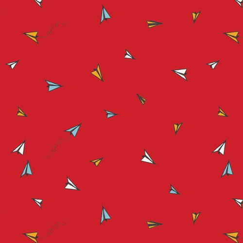KNIT Paper Plane Wishes Jersey Knit fabric - homesewn