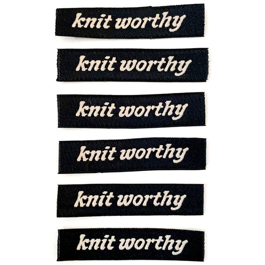 Knit Worthy Labels Pack of 6, Black - homesewn