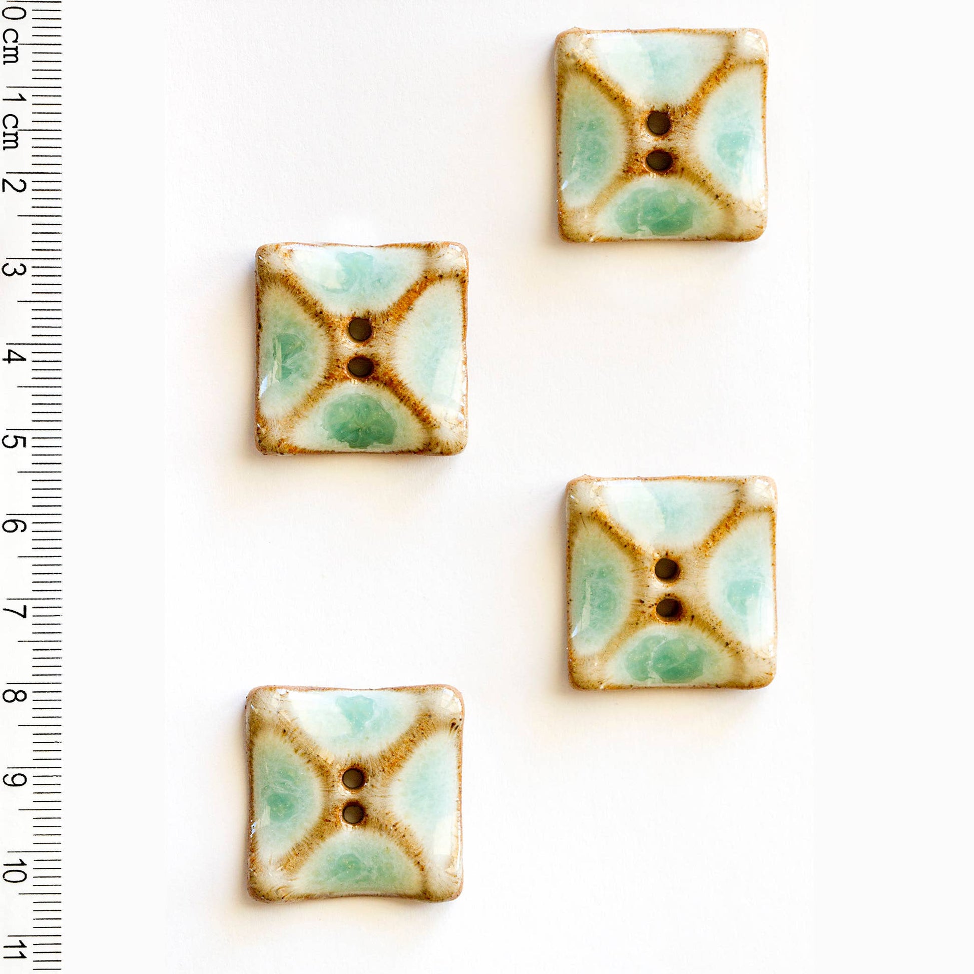L373 Square Turquoise Buttons - homesewn