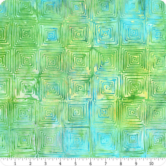 Labyrinth - Aquamarine - Batik Cotton Fabric - homesewn