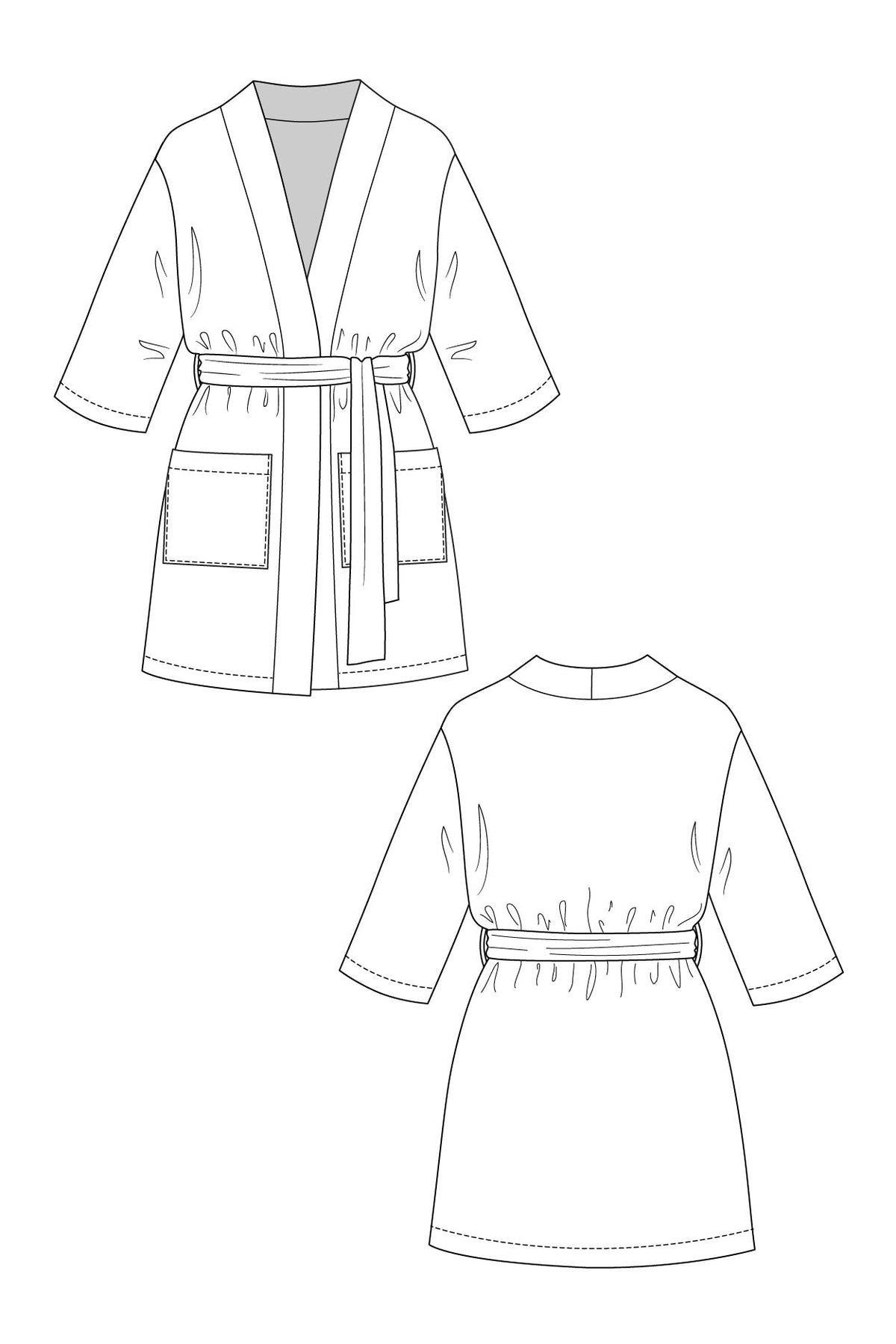 LAHJA unisex dressing gown - PDF PATTERN - homesewn