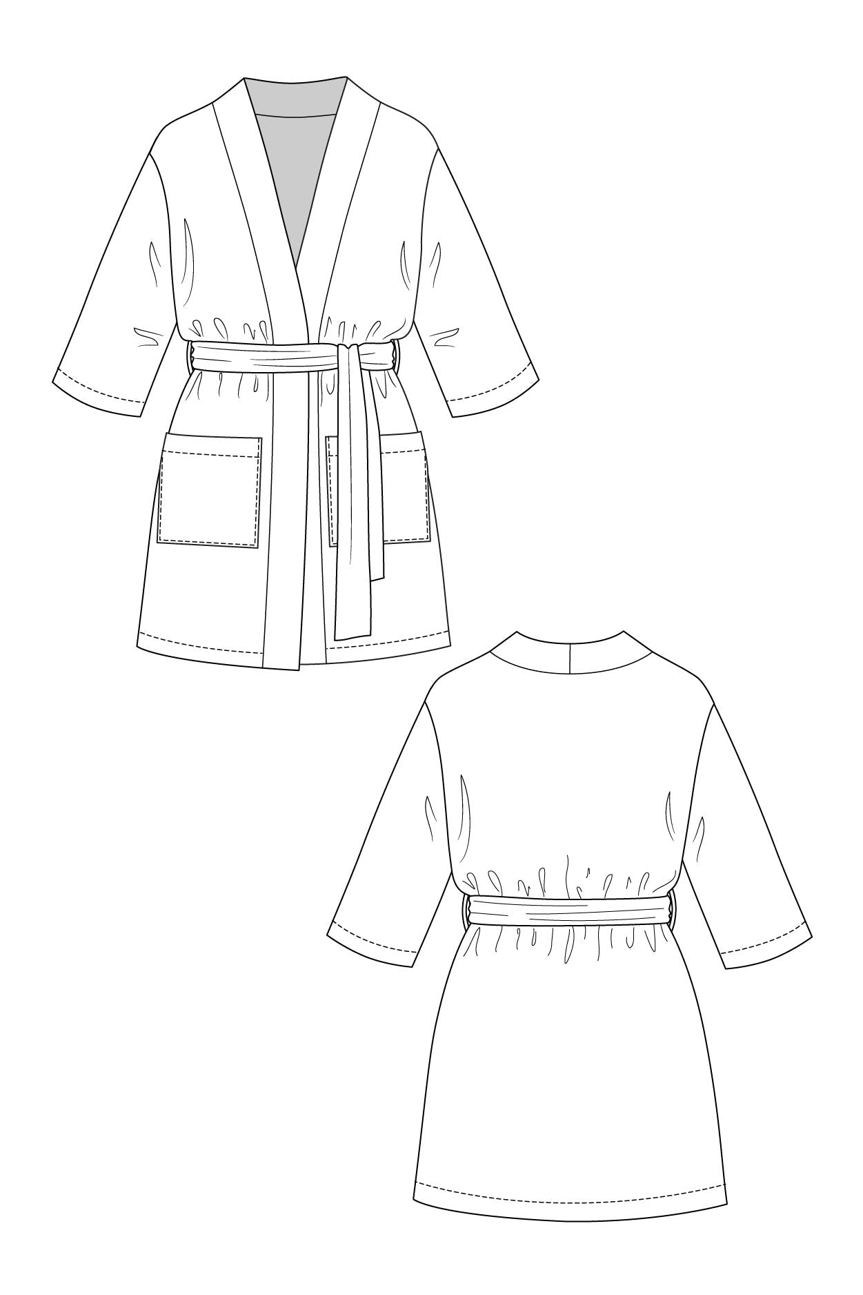 LAHJA unisex dressing gown - PDF PATTERN - homesewn