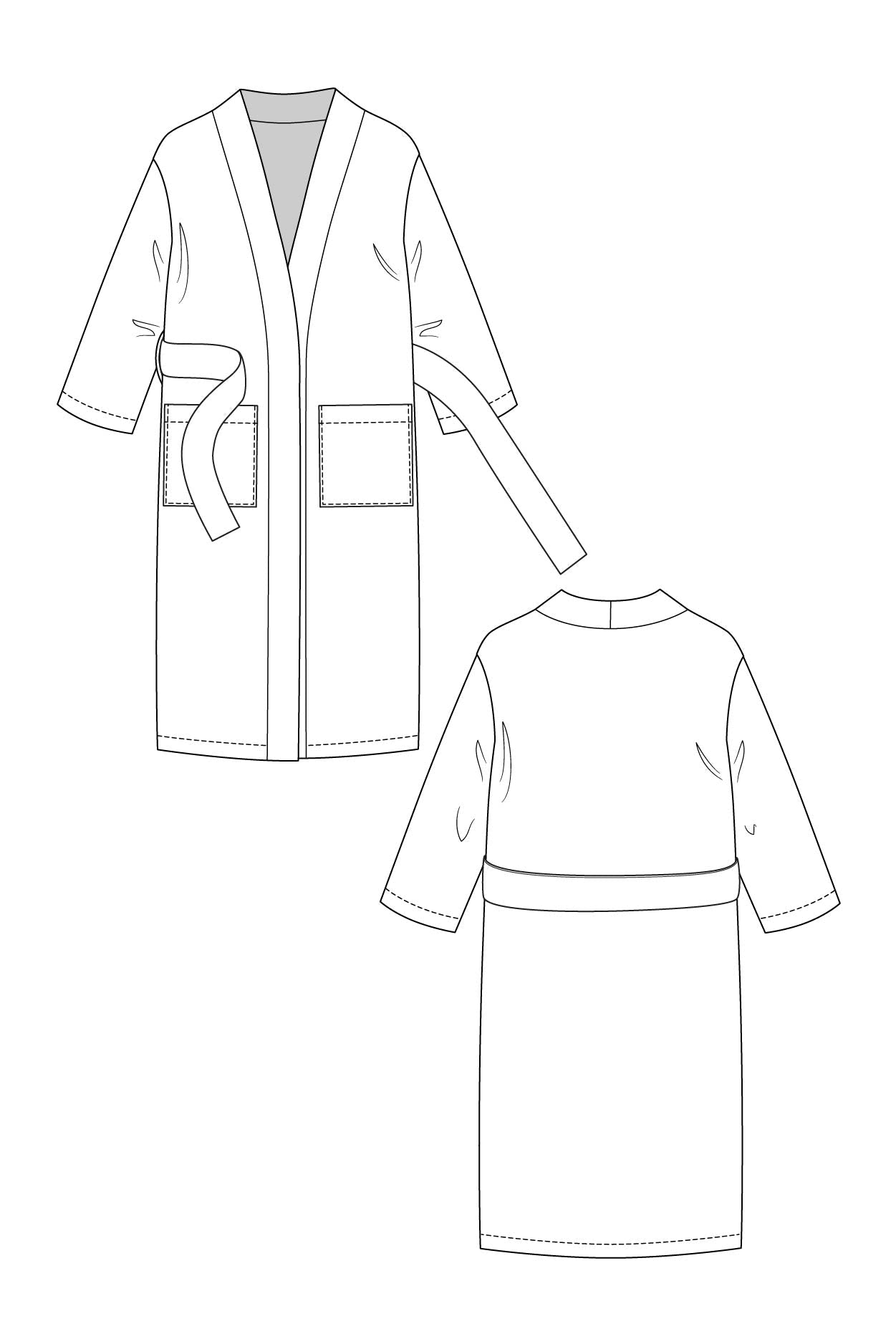LAHJA unisex dressing gown - PDF PATTERN - homesewn