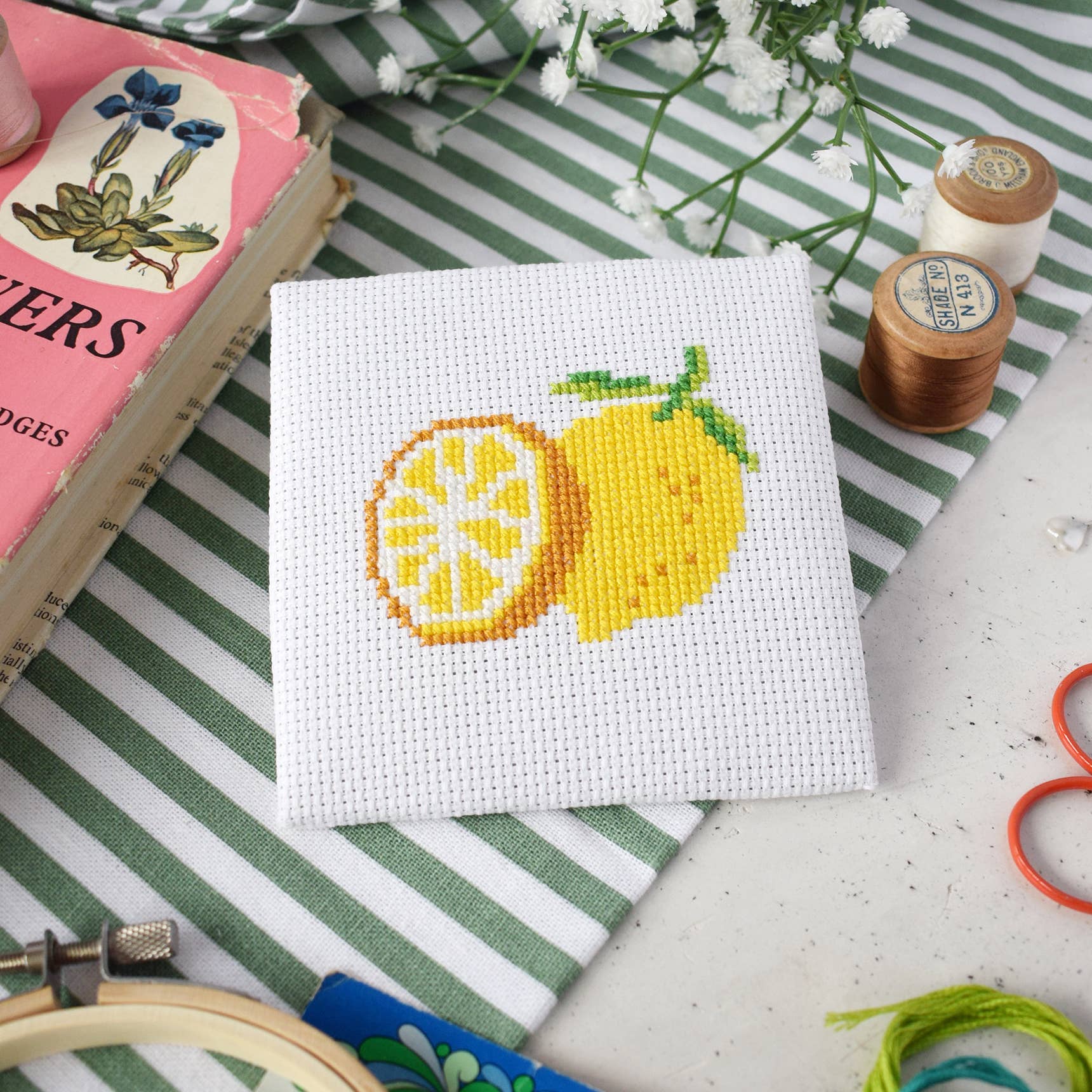 Lemons Mini Cross Stitch Kit - homesewn