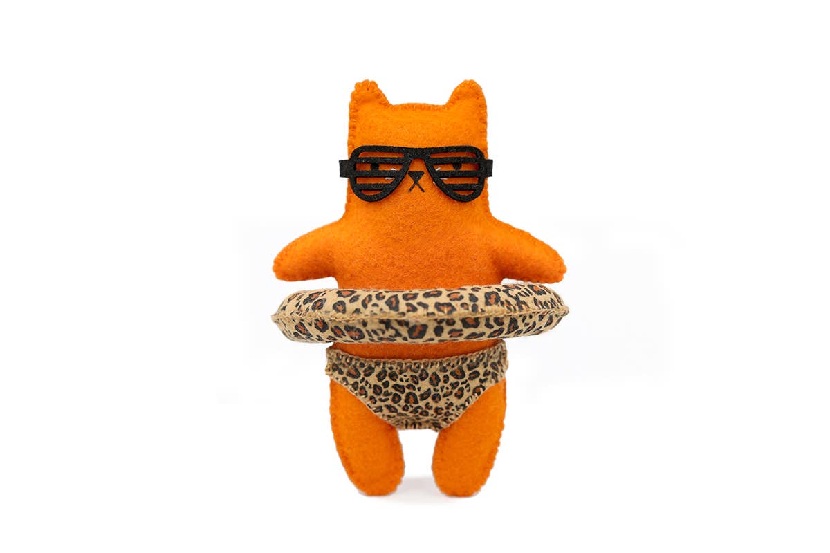 Leopard Cat Felt Doll Kit - homesewn