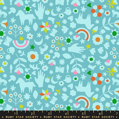 Little Luck - Turquoise - Catnap QUILTING COTTON/POPLIN - homesewn