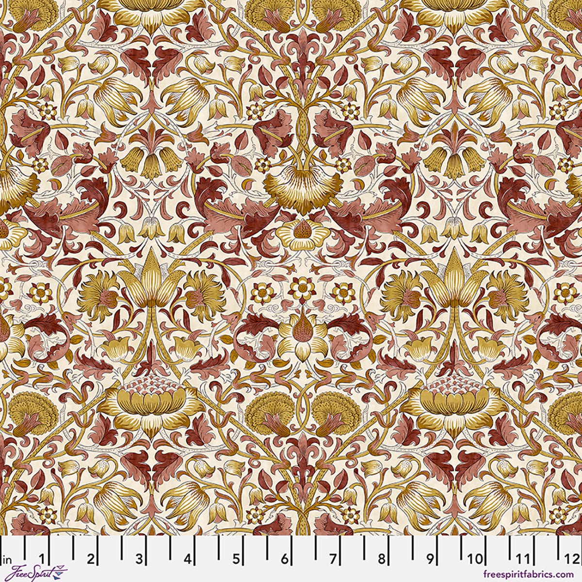 Lodden - Mulberry - William Morris Lodden QUILTING COTTON/POPLIN - homesewn