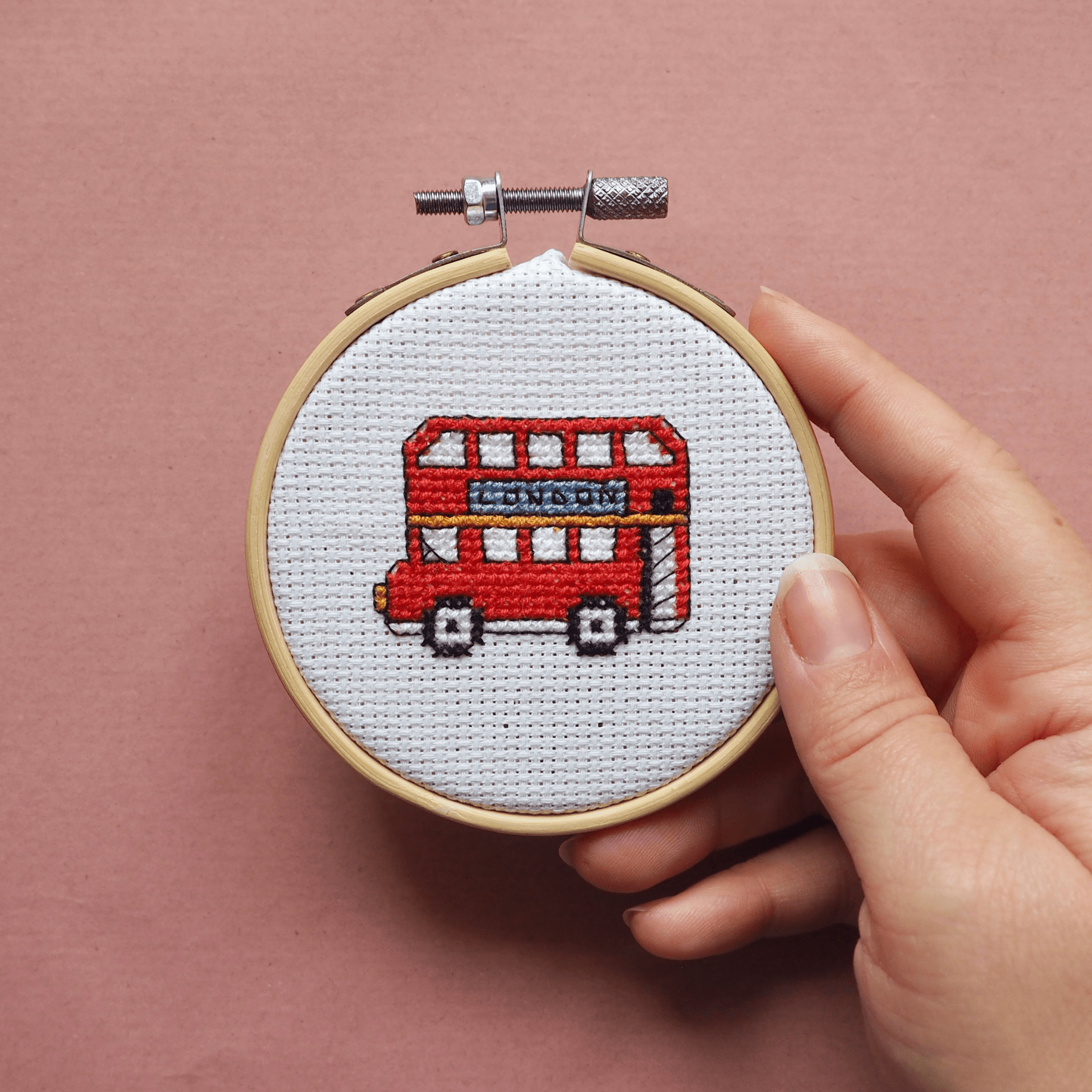 London Bus Mini Cross Stitch Kit - homesewn