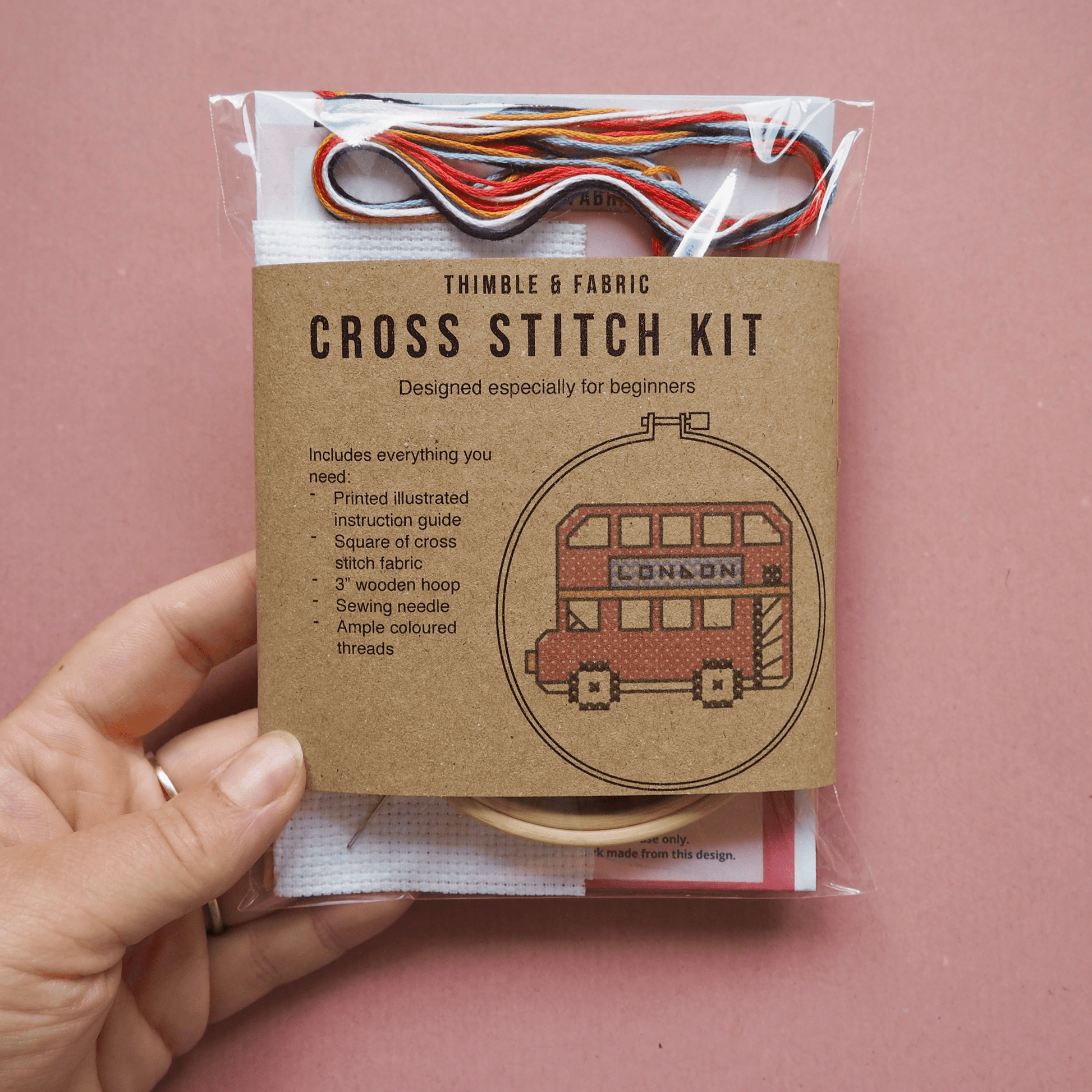 London Bus Mini Cross Stitch Kit - homesewn