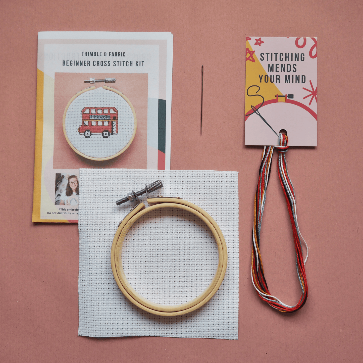 London Bus Mini Cross Stitch Kit - homesewn