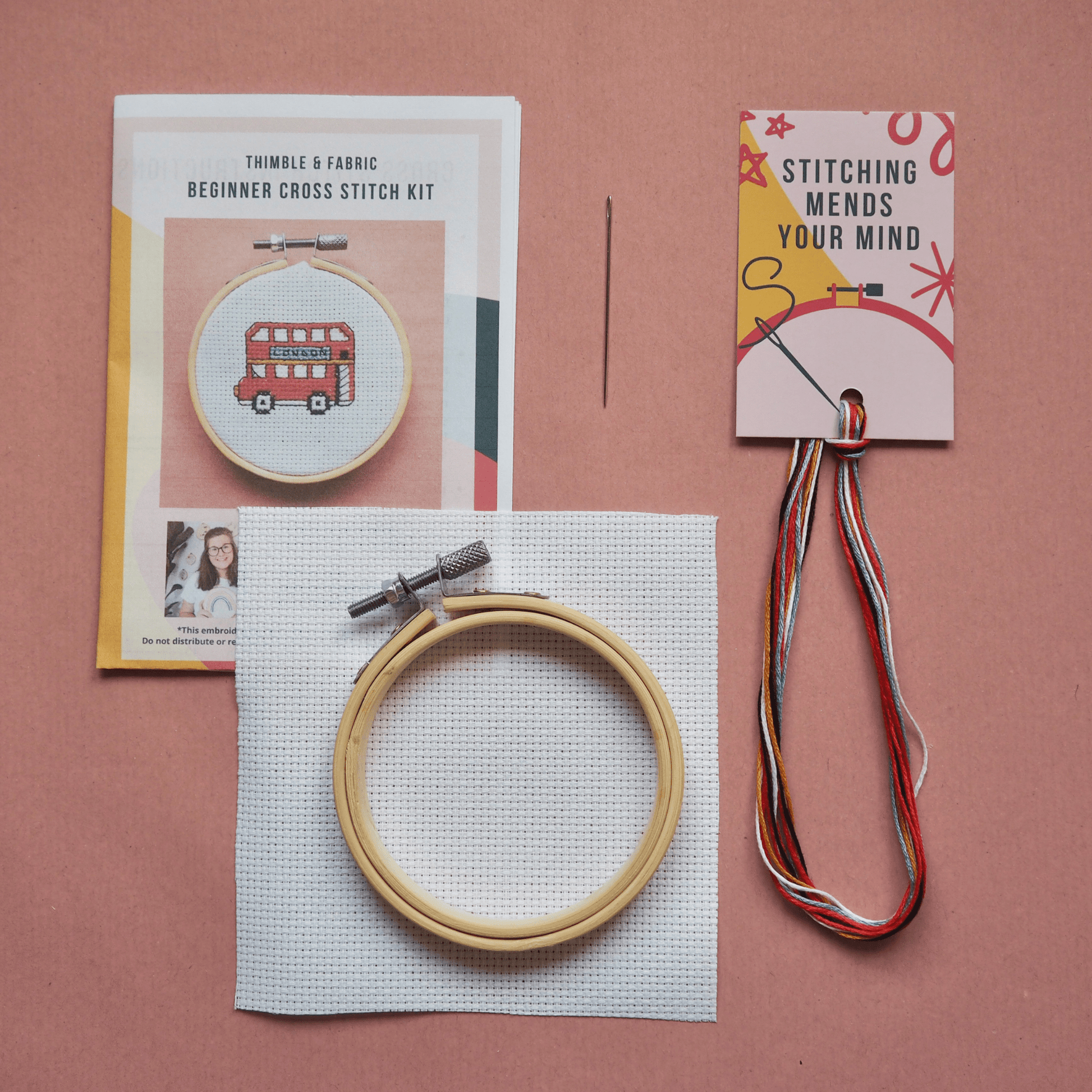 London Bus Mini Cross Stitch Kit - homesewn