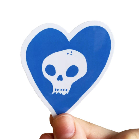 Lover Skull - Waterproof Sticker - Frankie Blue - homesewn