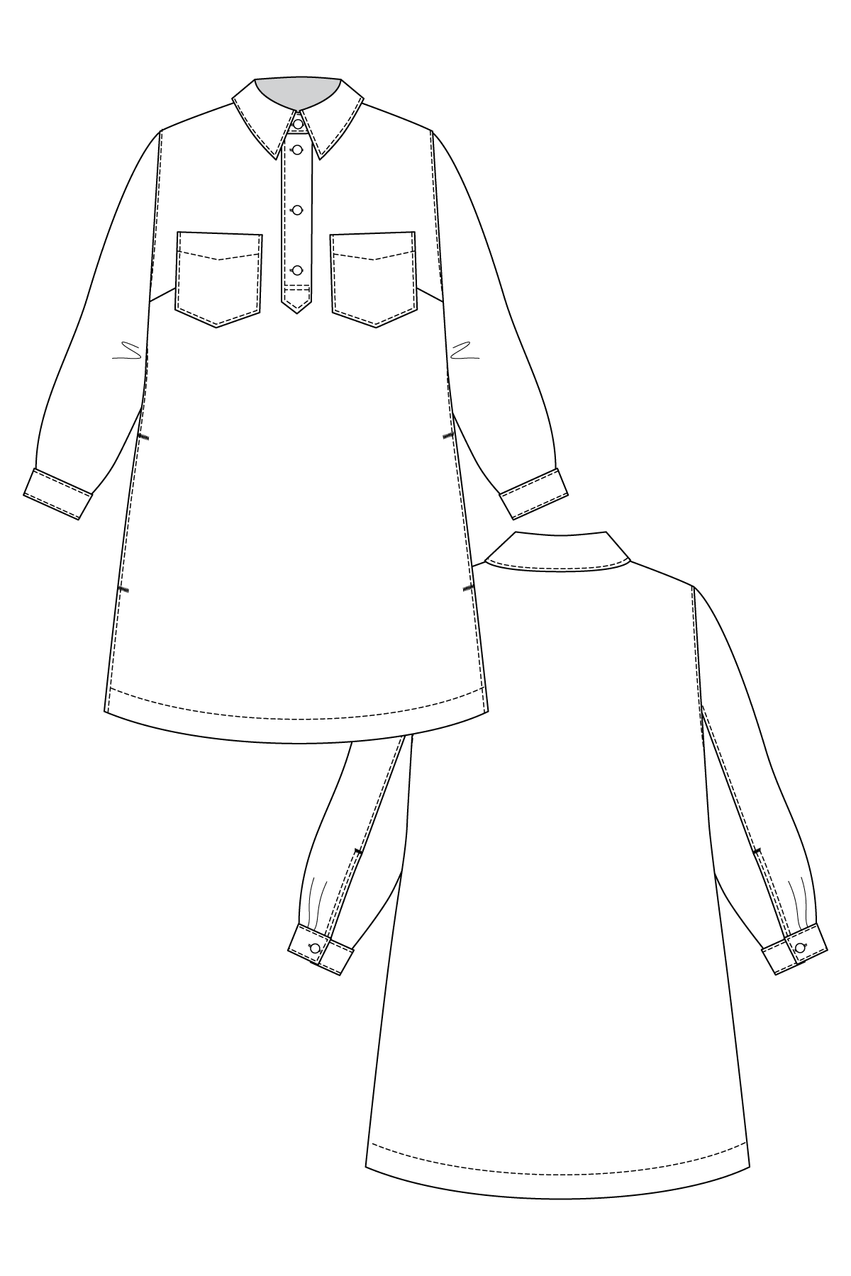 LOVIISA denim dress - PDF PATTERN - homesewn