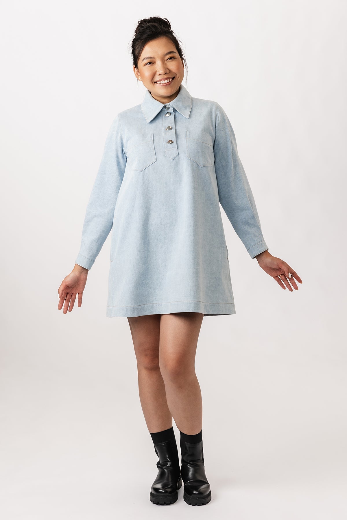 LOVIISA denim dress - PDF PATTERN - homesewn