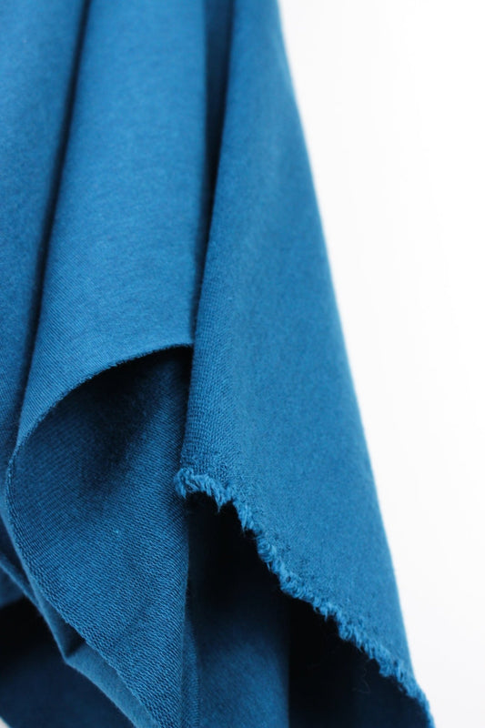 Lyocell/Organic Cotton Stretch FRENCH TERRY 8.3oz - Heather Lake - Stretch Knit Fabric 59" wide - homesewn