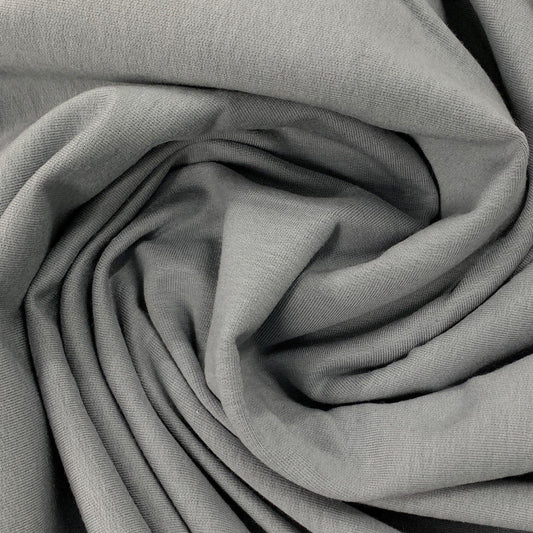 Lyocell/Organic Cotton Stretch FRENCH TERRY 8.3oz - Sleet - Stretch Knit Fabric 59" wide - homesewn