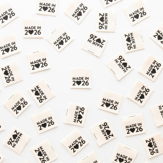 Made in 2026 Organic Cotton Centerfold Labels - Quilt Tags - homesewn