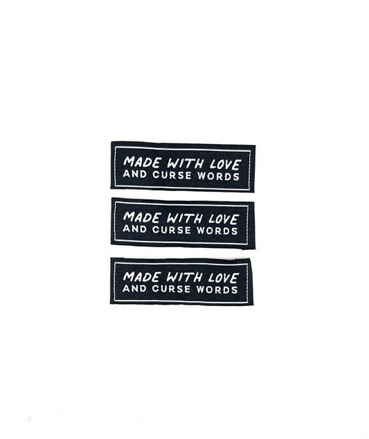 Made With Love and Curse Words Woven Label - homesewn