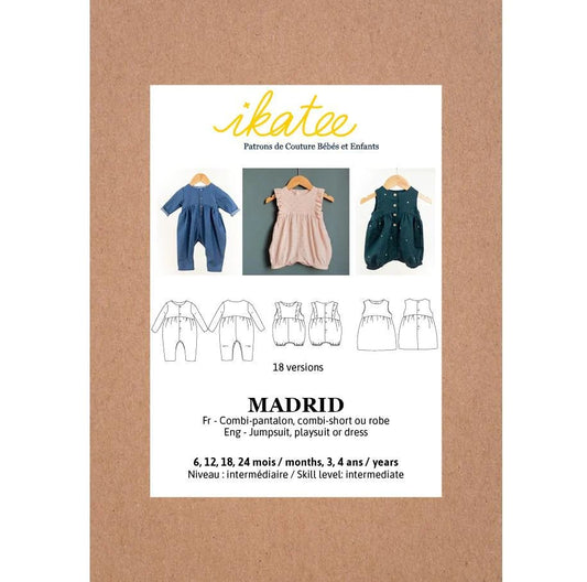 Madrid Jumpsuit/Playsuit - Unisex 6m - 4Y - Ikatee Patterns - homesewn