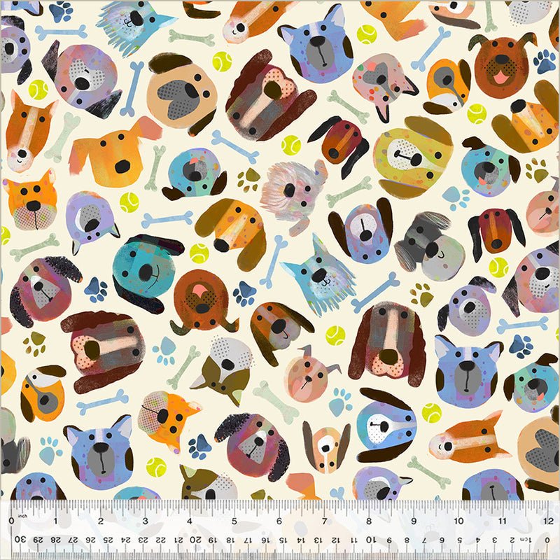 Man's Best Friend - Ivory - QUILTING COTTON/POPLIN - homesewn