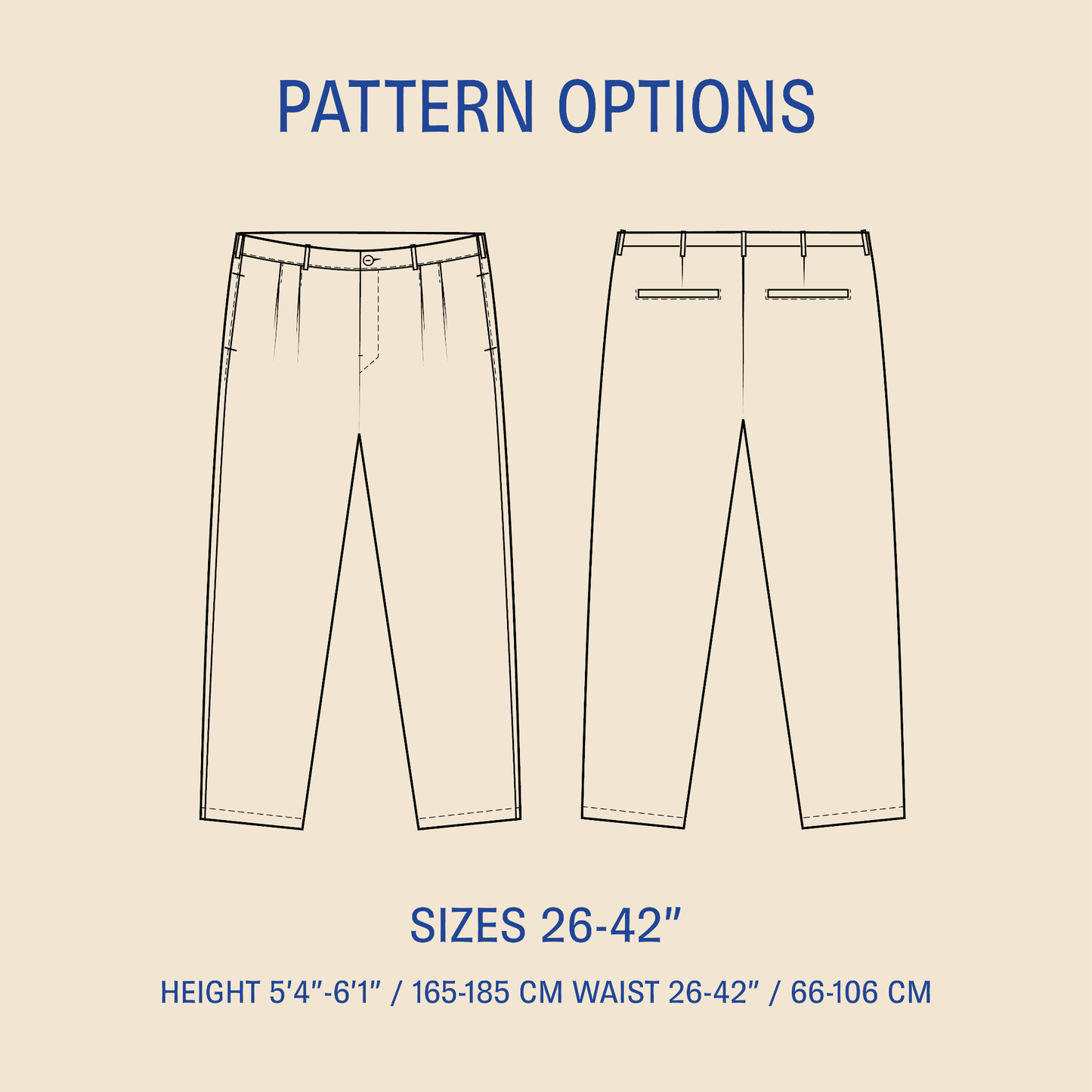 Men's Pleated pants sewing pattern PDF DOWNLOAD - homesewn
