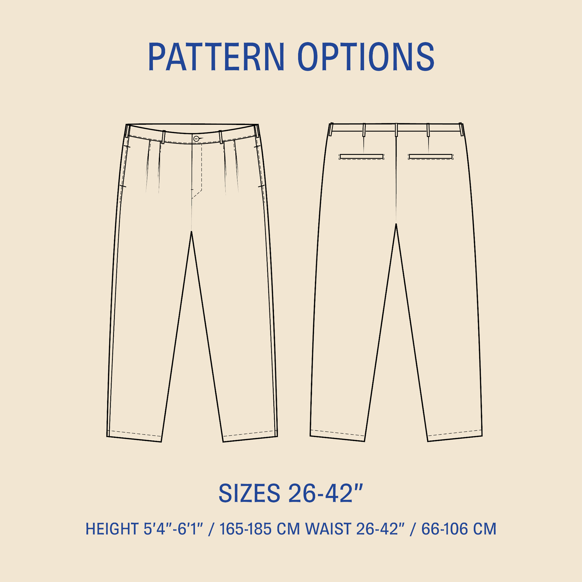 Men's Pleated pants sewing pattern PDF DOWNLOAD - homesewn