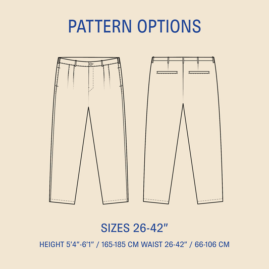Men's Pleated pants sewing pattern PDF DOWNLOAD - homesewn