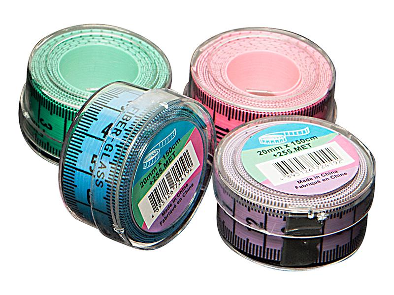 Metro FIexible 60" Tape Measue with Case - Assorted Colors - homesewn