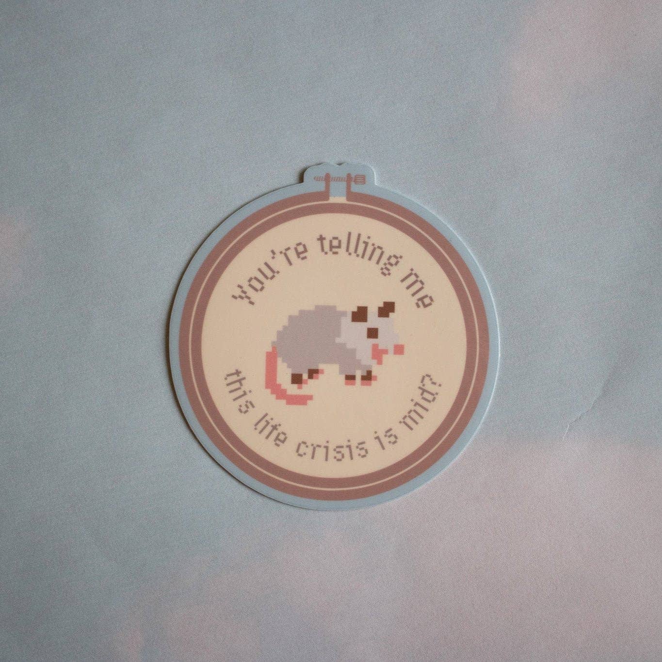 Mid Life Crisis Possum Vinyl Sticker - homesewn